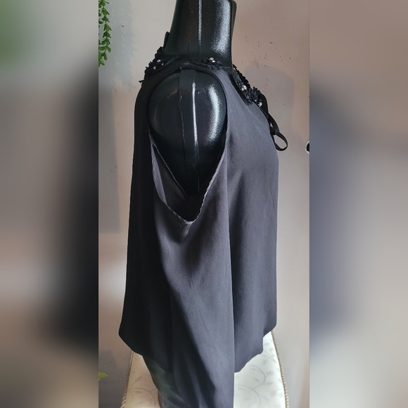 Cartise Black Cold Shoulder Long Sleeve Blouse Sz.6 - Picture 5 of 8